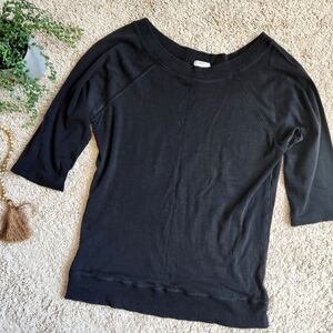 Old Navy Boat Neck Black 3/4 length Sleeve Shirt - Size L